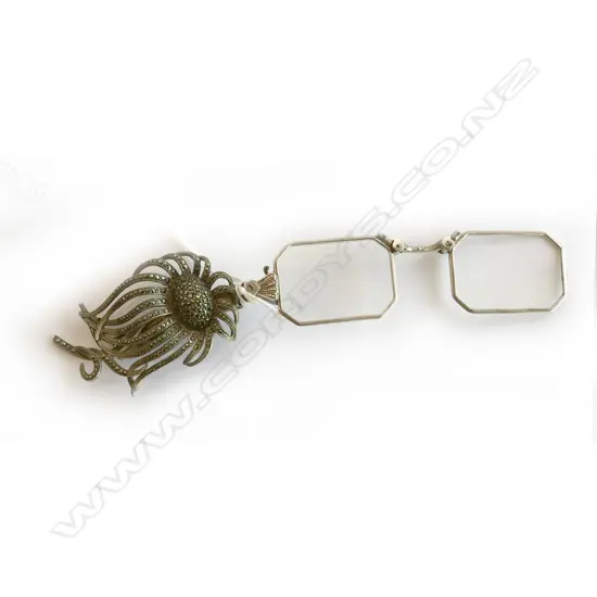 PAIR MARCASITE LORGNETTE OPERA GLASSES