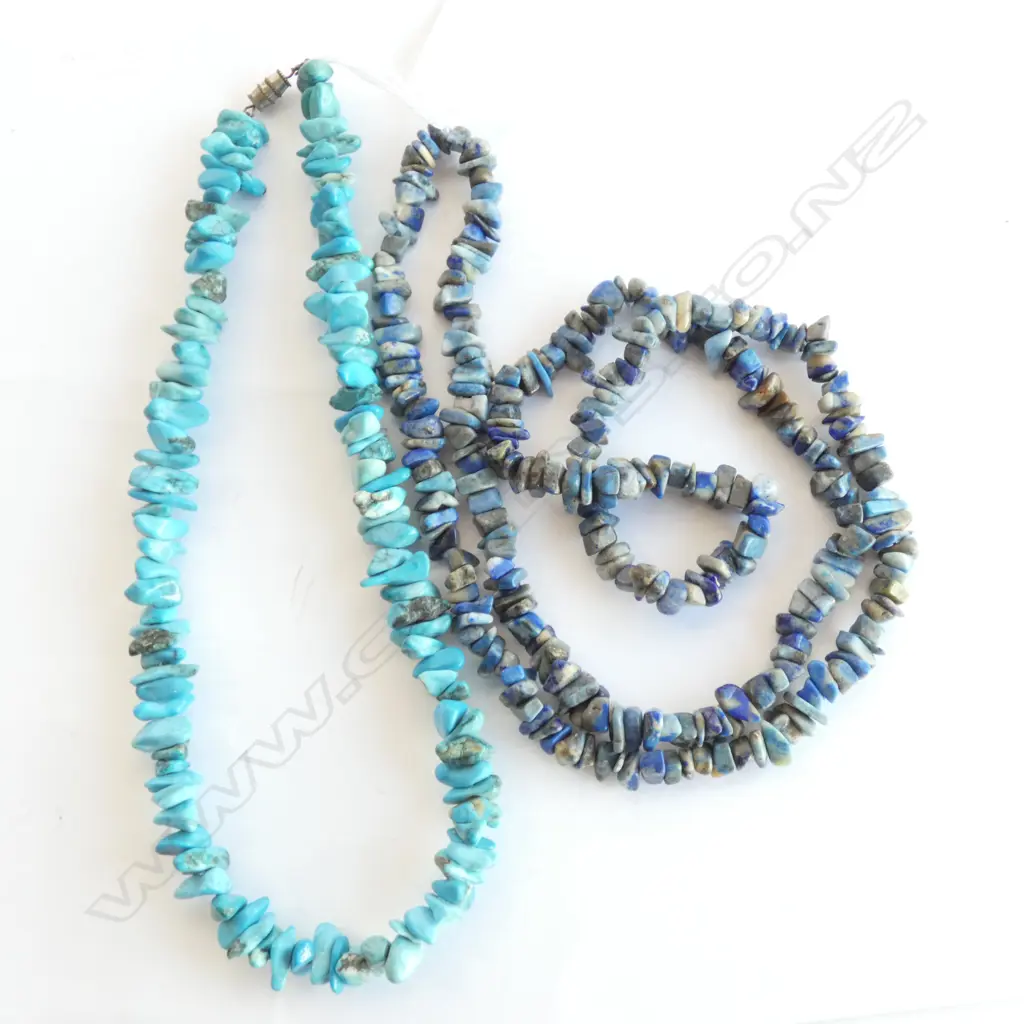 TWO TURQUOISE STONE NECKLACES  Image 1++