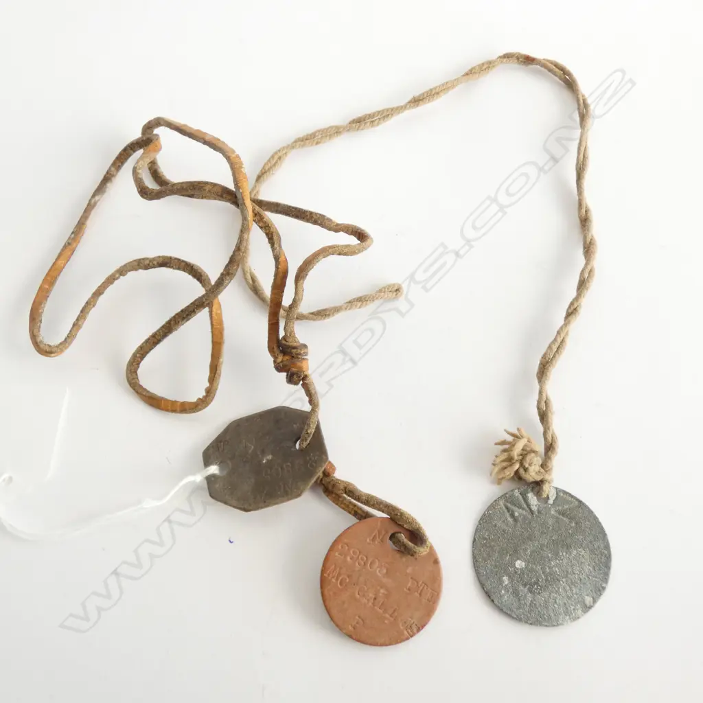 WWI Dog tags Private McCall, Service # 29803, Listed as wounded in action Image 1++