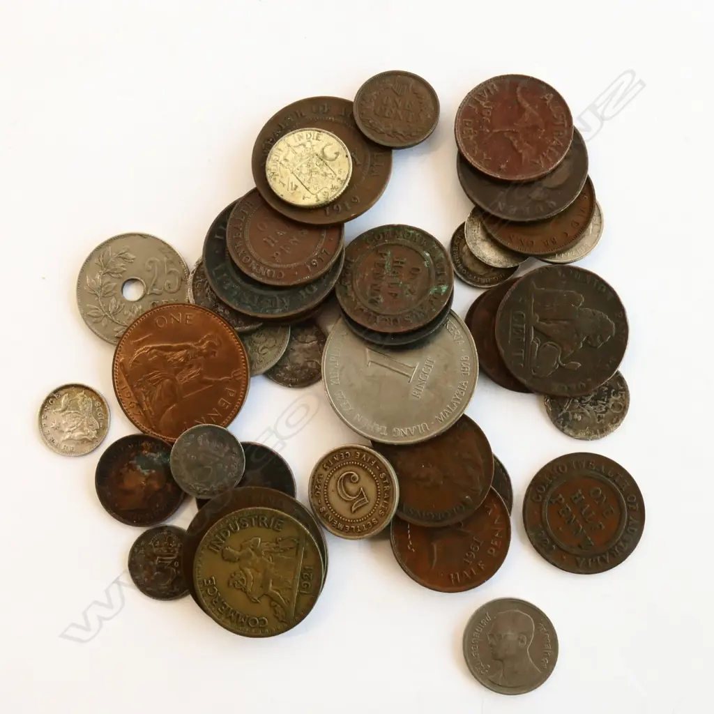Bag old coins, some silver, about 40 Image 1++
