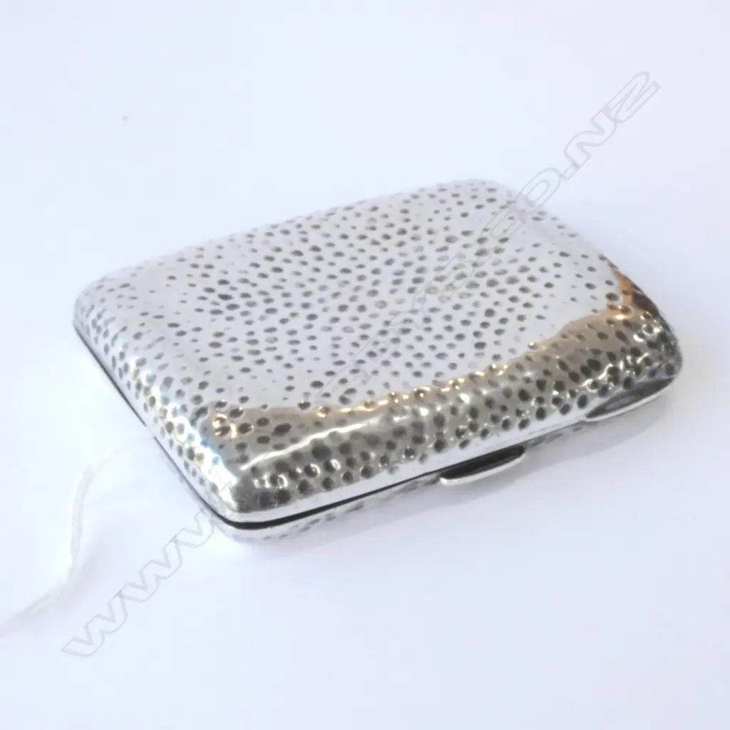 STERLING HAMMERED SILVER CARD CASE, LONDON 1956,  80GMS Image 1++