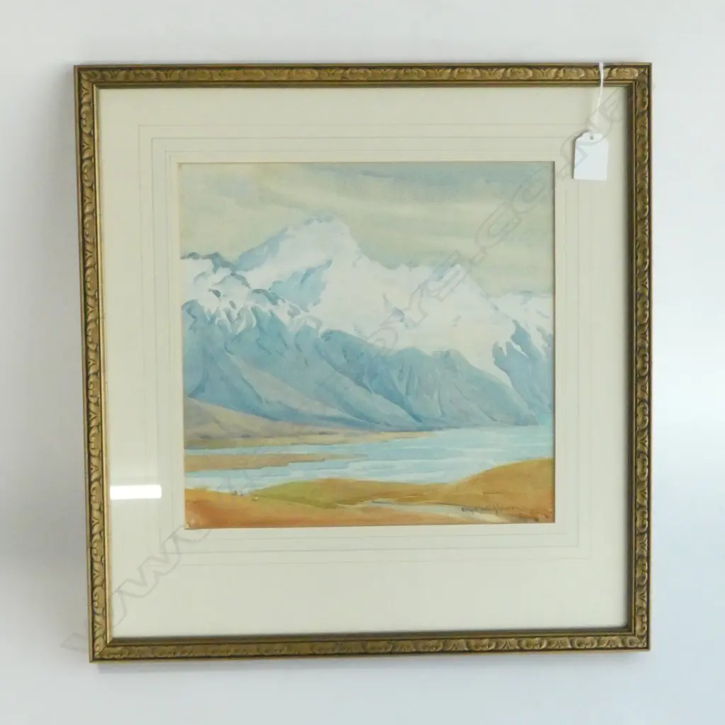 ENGA WASHBOURN (1908-88) SOUTHERN ALPS W/C 265 x 270MM Image 1++