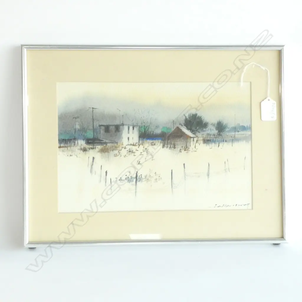 LOW WAI HIN (HONG KONG/CANADA b.1939) WATERCOLOUR, DUCKS IN FLOODED LANDSCAPE 200 x 300mm SIGNED, DATED '79 79  Image 1++