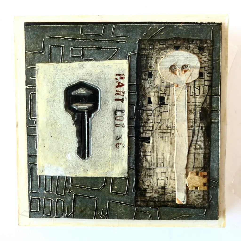 MICHELLE BRYANT, MIXED MEDIA, SIGNED TO REVERSE, 150 X 150MM Image 1++