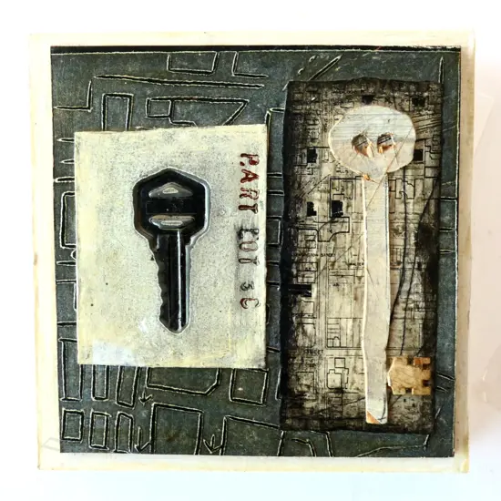 MICHELLE BRYANT, MIXED MEDIA, SIGNED TO REVERSE, 150 X 150MM