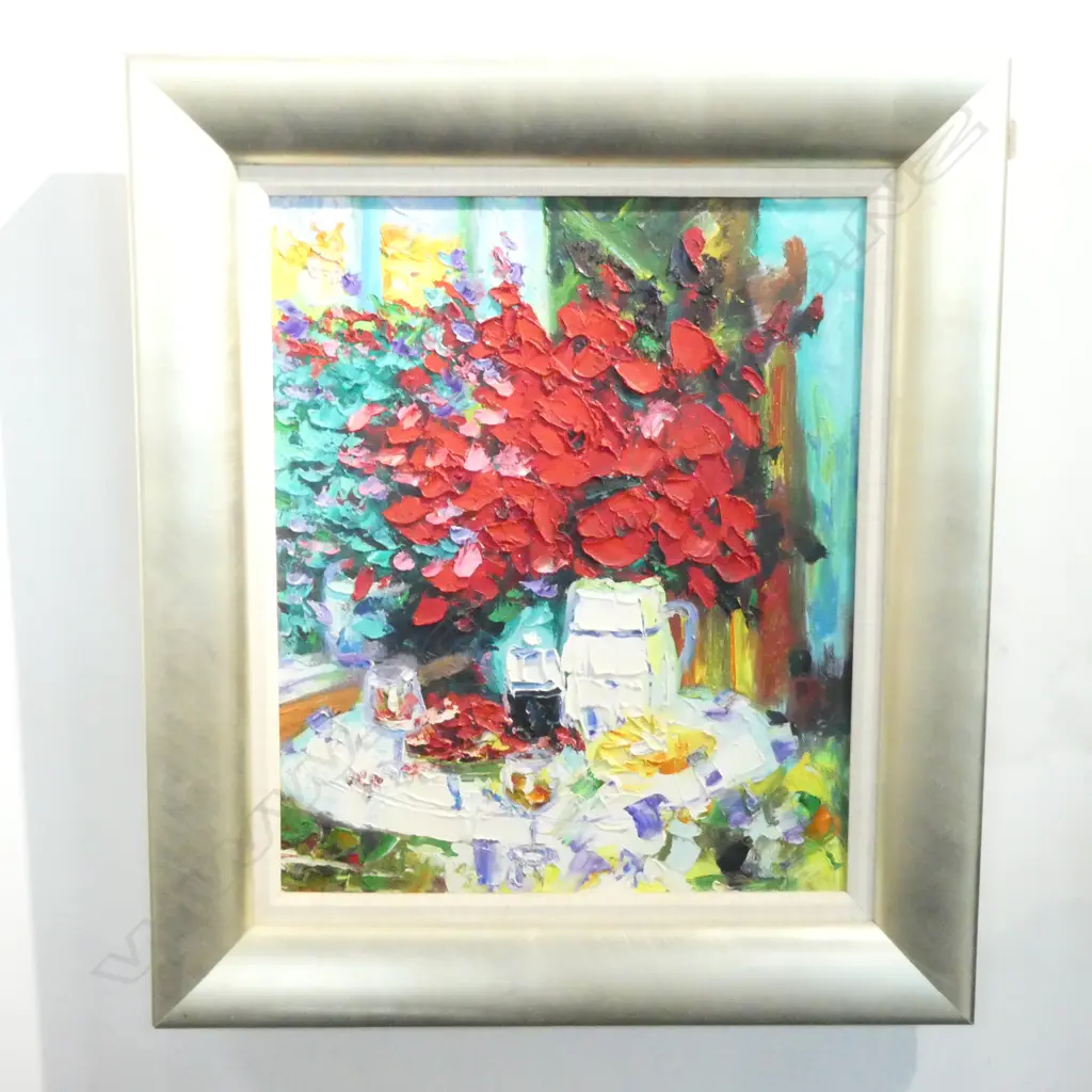 ARTIST UNKNOWN STILL LIFE OIL ON CANVAS 590X490MM Image 1++