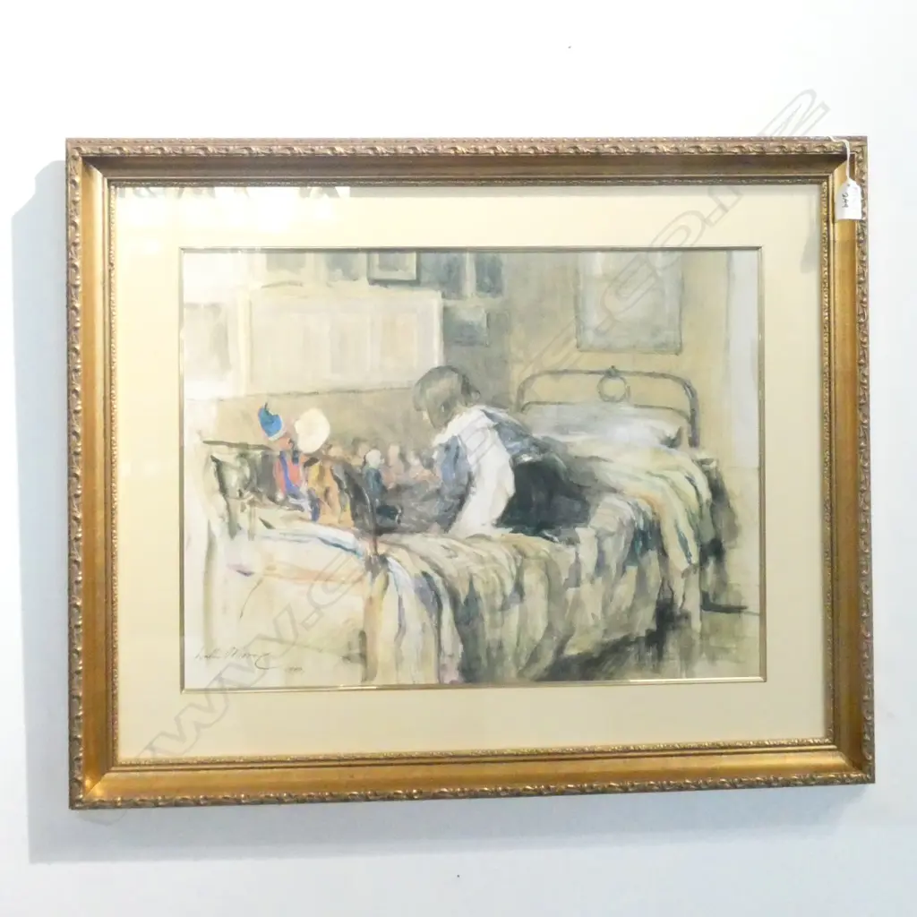 WALTER OSBOURNE 'THE DOLLS SCHOOL' GILT FRAME PRINT 390 X 520MM Image 1++