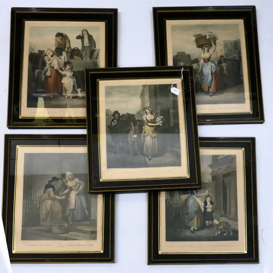 SET OF 13 FRAMED CRIES OF LONDON 520 X 410 MM