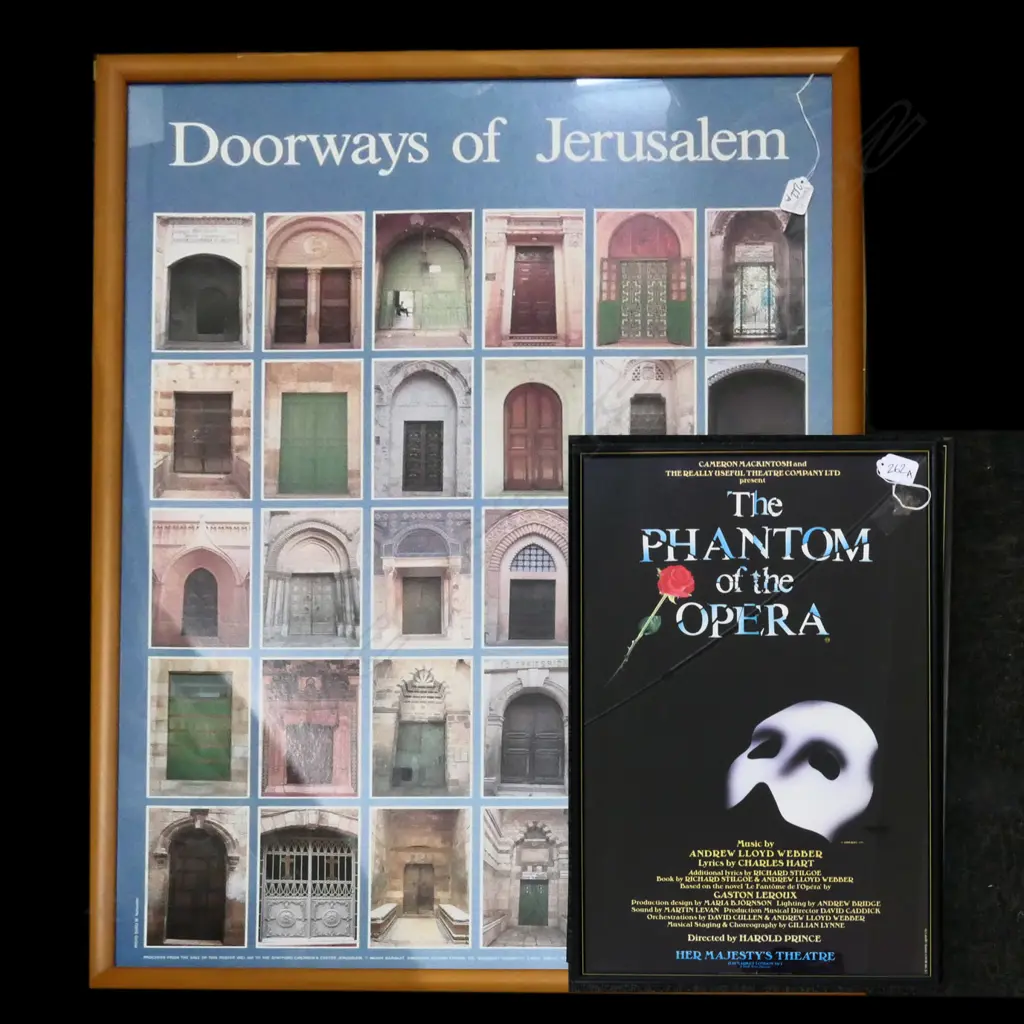 FRAMED PRINT DOORWAYS OF JERUSALEM +1986 SEASON PHANTOM OF THE OPERA PRINT 960 X 710 MM Image 1++