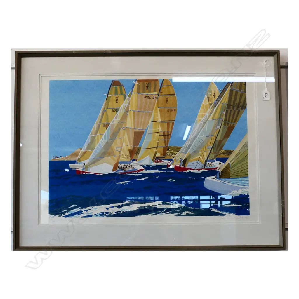 TOM BURNETT SCREEN PRINT N.Z CHALLENGE 92 195/300 770 X 550 MM  Image 1++