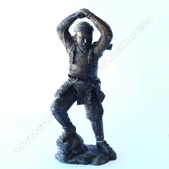 LG SPELTER SAMAURI WARRIOR FIGURE WITH SWORD, H. 440MM