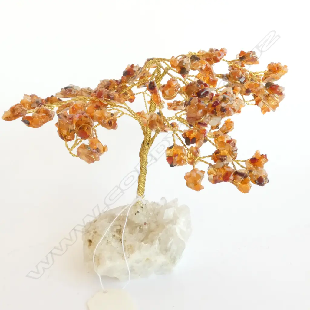 GEM TREE ON QUARTZ CRYSTAL BASE,  H. 140MM Image 1++