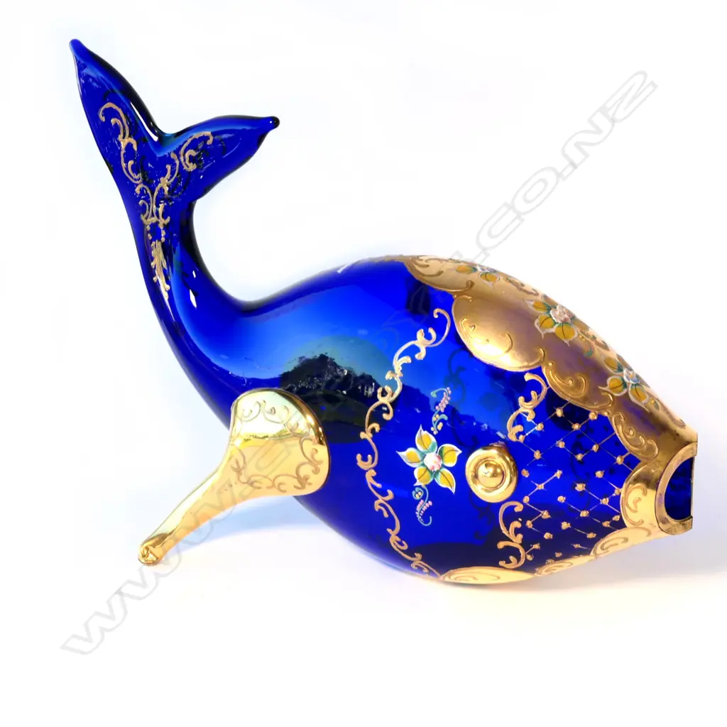 LARGE BLUE VENETIAN GLASS FISH L 430 MM Image 1++