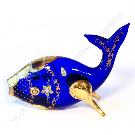 LARGE BLUE VENETIAN GLASS FISH L 430 MM