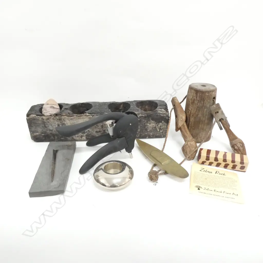 WOODEN COW BELL, WOODEN CANDLHOLDER, & ODDS Image 1++