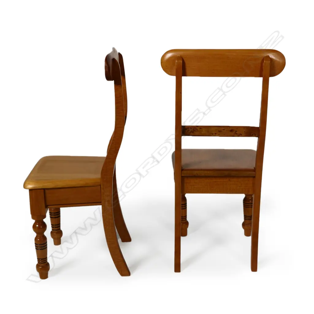 REPLICA MINIATURE KAURI & TOTARA COLONIAL TABLE (600 x 340 x 240MM) & 8 CHAIRS Image 1++