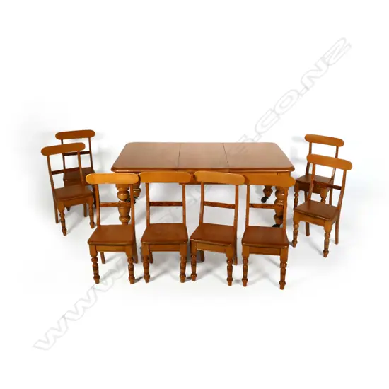 REPLICA MINIATURE KAURI & TOTARA COLONIAL TABLE (600 x 340 x 240MM) & 8 CHAIRS