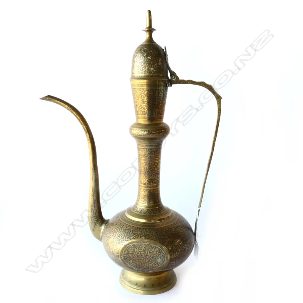 MIDDLE EASTERN ETCHED COFFEE POT (DALLAH), H. 525MM Image 1++