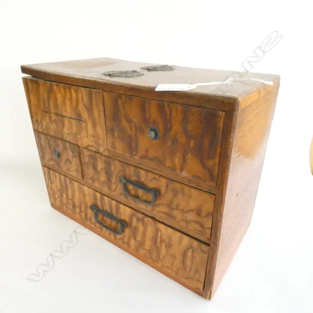 VINTAGE JAPANESE SERVING CABINET. EXOTIC WOOD. BURR MULBURY Image 1++