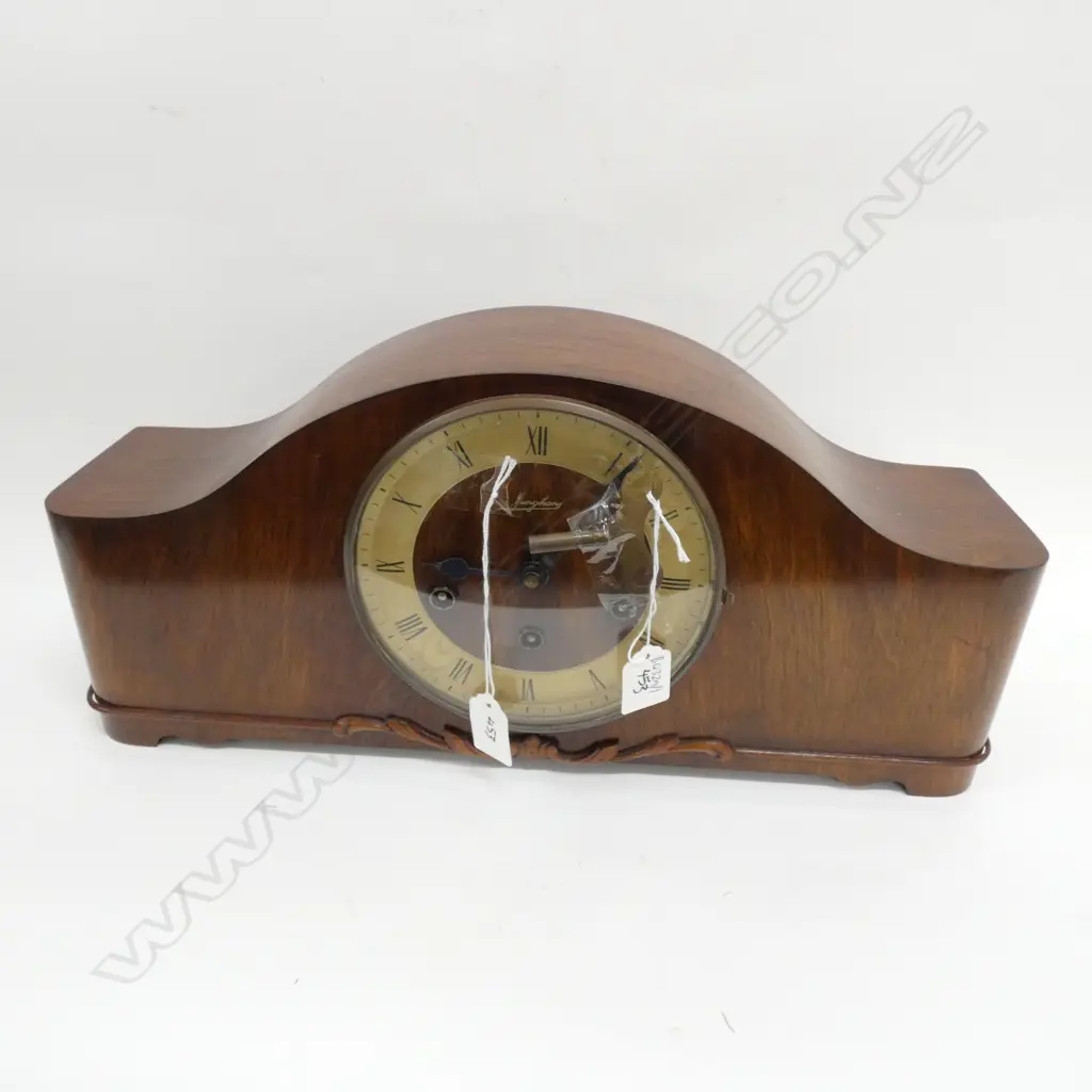 MAHOGANY JUNGHAMS MANTLE CLOCK L 450 MM Image 1++