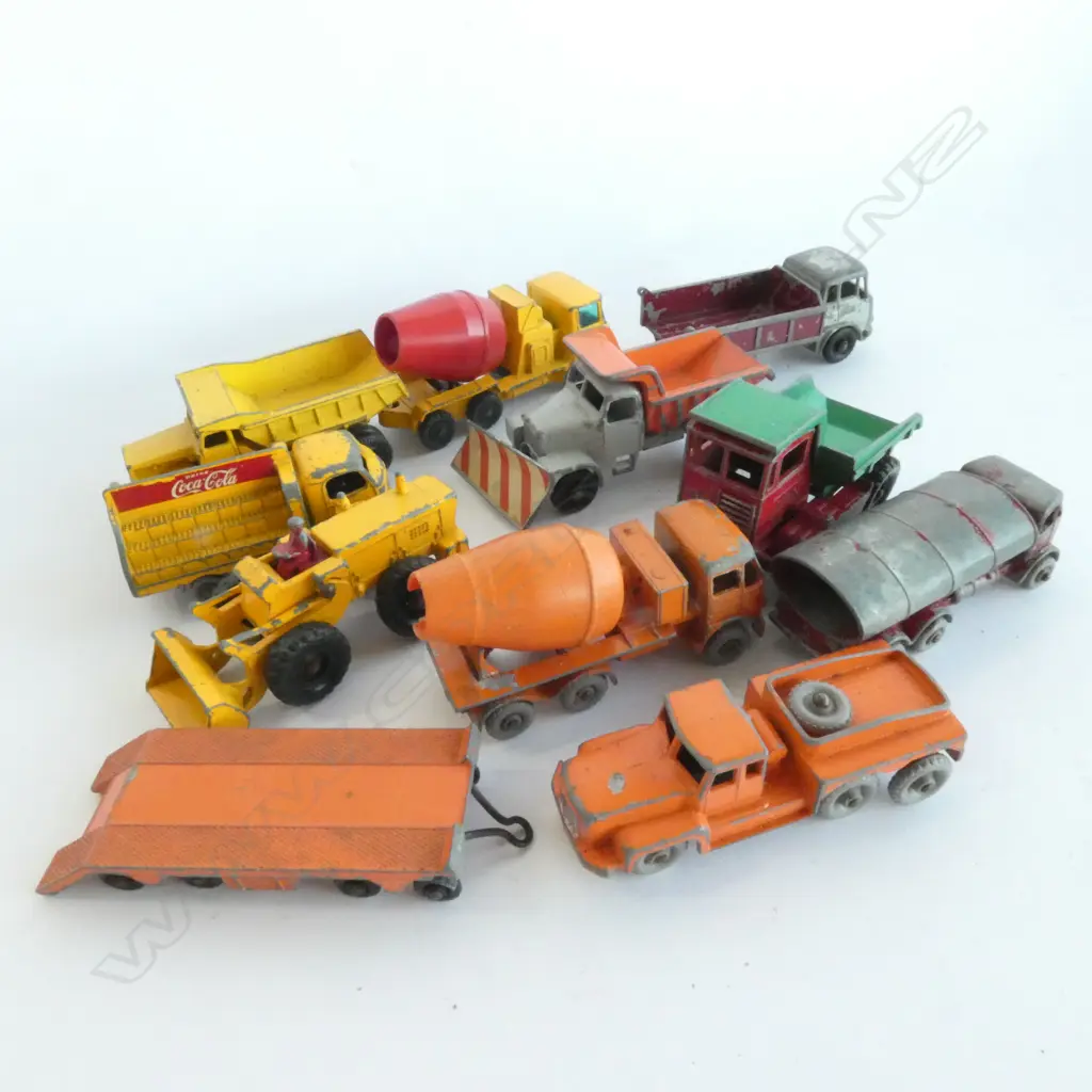 10 LESNEY TOY CONSTRUCTION VEHICLES INCL. RARE COKE 'KARRIER BANTAM' + 1 OTHER Image 1++
