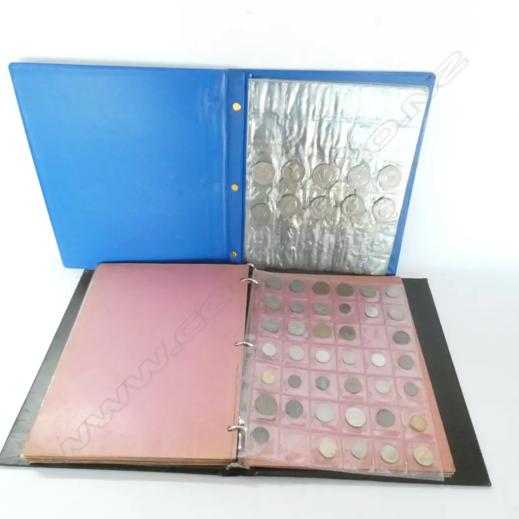 2 COIN FOLIOS; WORLD & NZ Image 1++