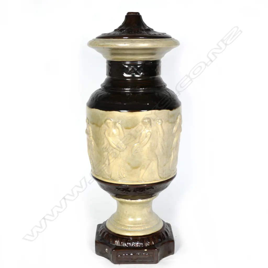 LARGE POTTERY STAND, HANDLE MISSING, H. 520MM Image 1++