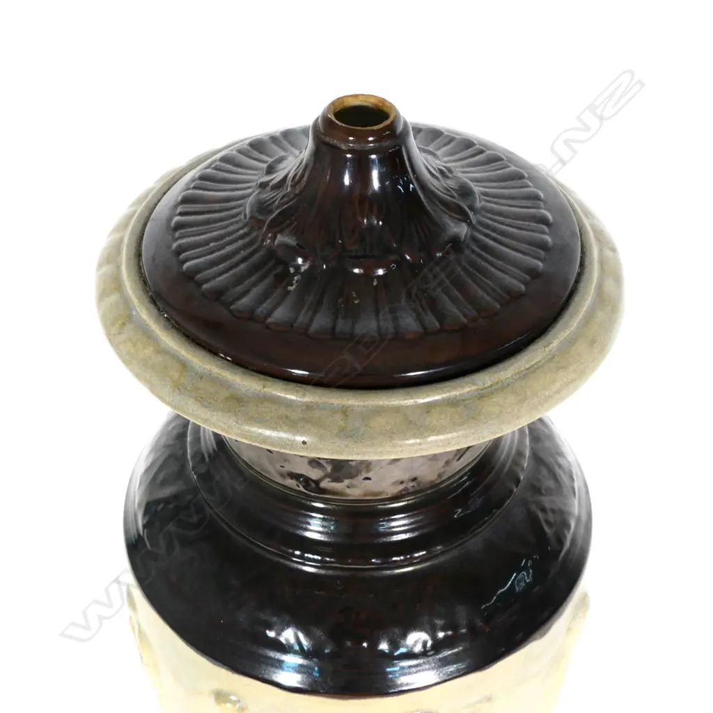 LARGE POTTERY STAND, HANDLE MISSING, H. 520MM Image 1++