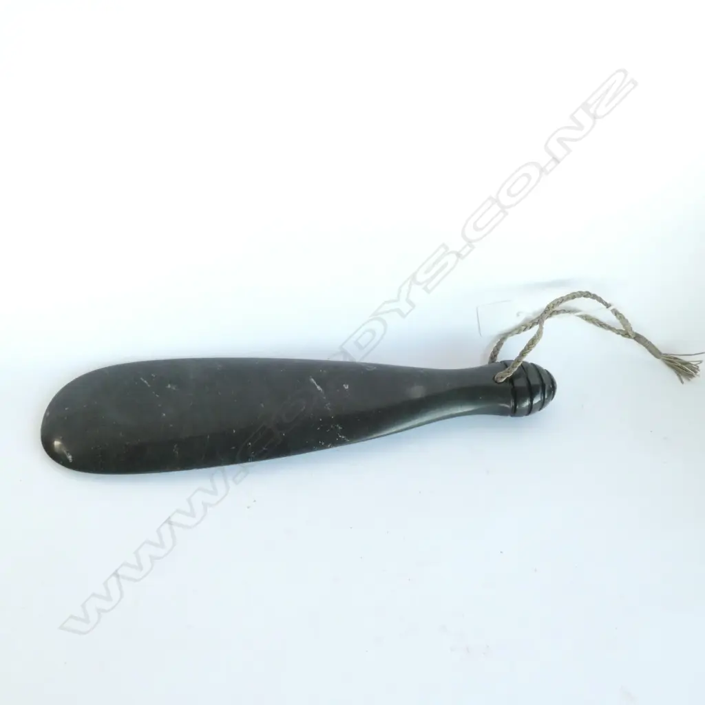 GREENSTONE POUNAMU 20thC MERE L. 360MM Image 1++