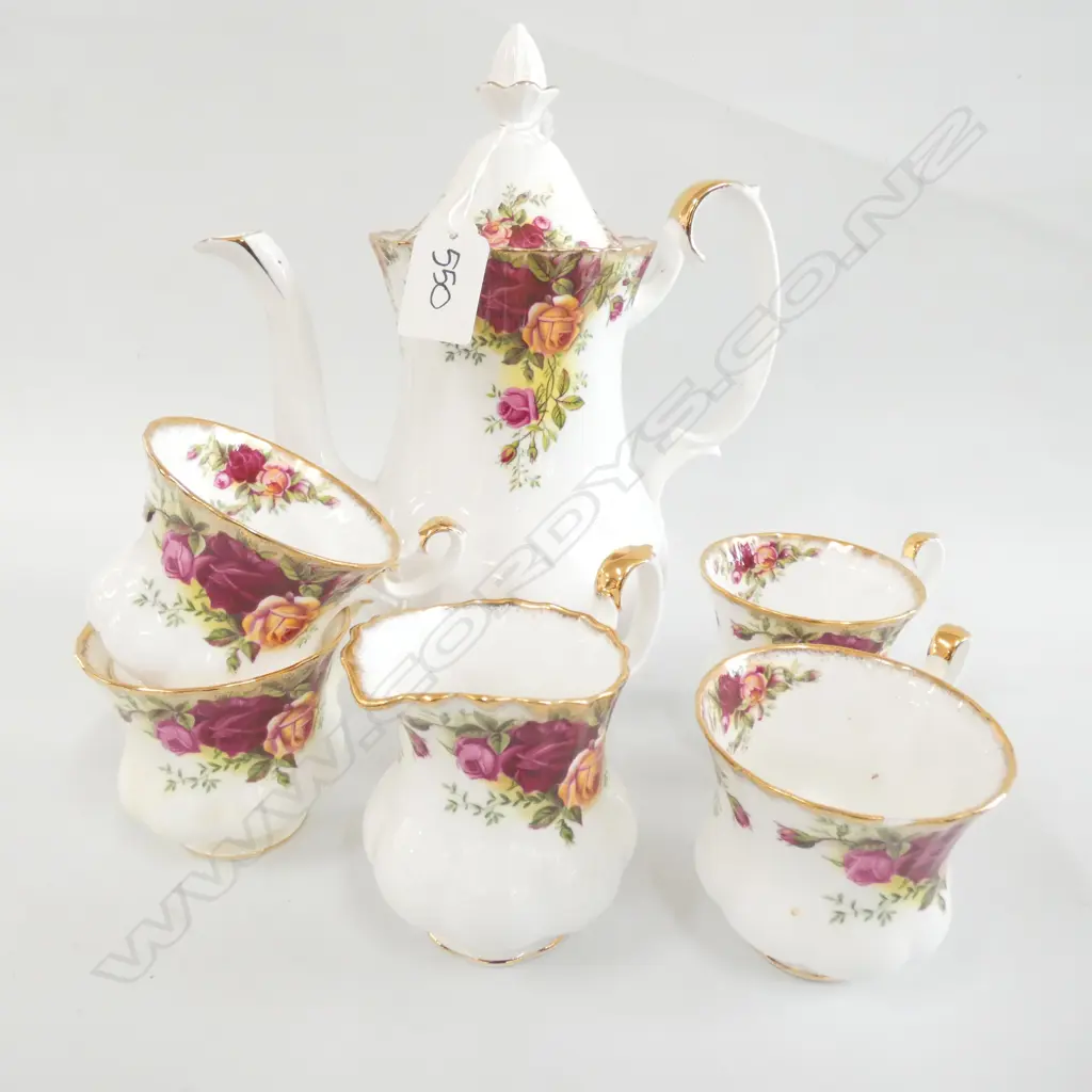 OLD COUNTRY ROSES COFFEE POT LID AF + 4 CUPS AF & JUG Image 1++