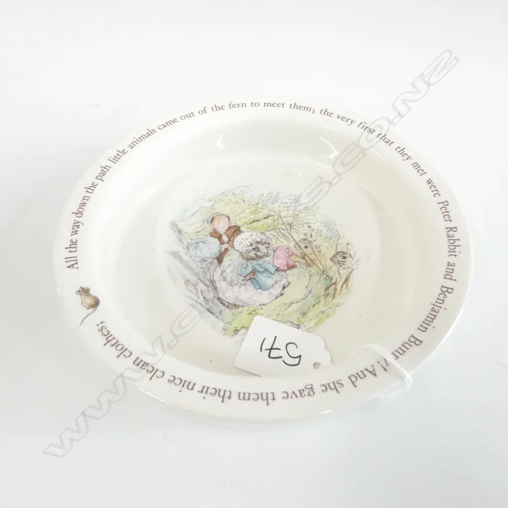 WEDGWOOD BEATRIX POTTER, MRS TIGGY-WINKLE BOWL, DIA.165MM Image 1++