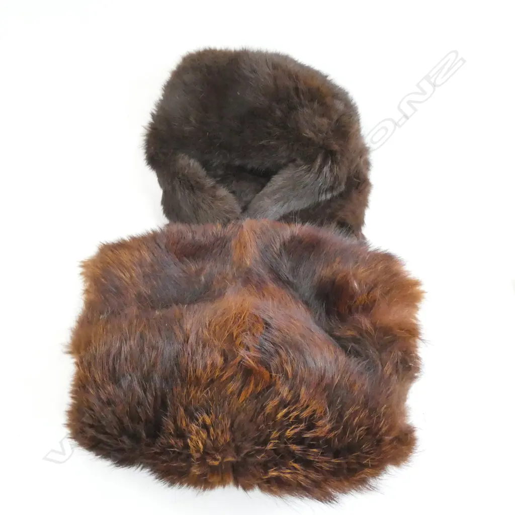 TWO VINTAGE FURS; MUFF & RUSSIAN HAT Image 1++