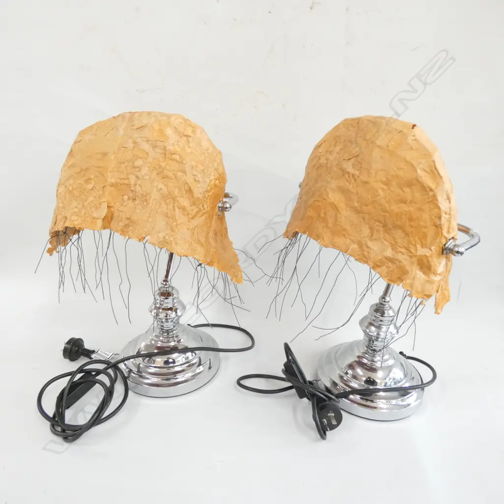 PR OF PAPIER MACHE BANKERS LAMPS Image 1++