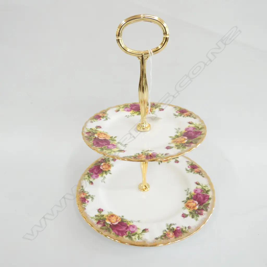 ROYAL ALBERT OLD COUNTRY ROSES 2 TIER CAKE STAND Image 1++