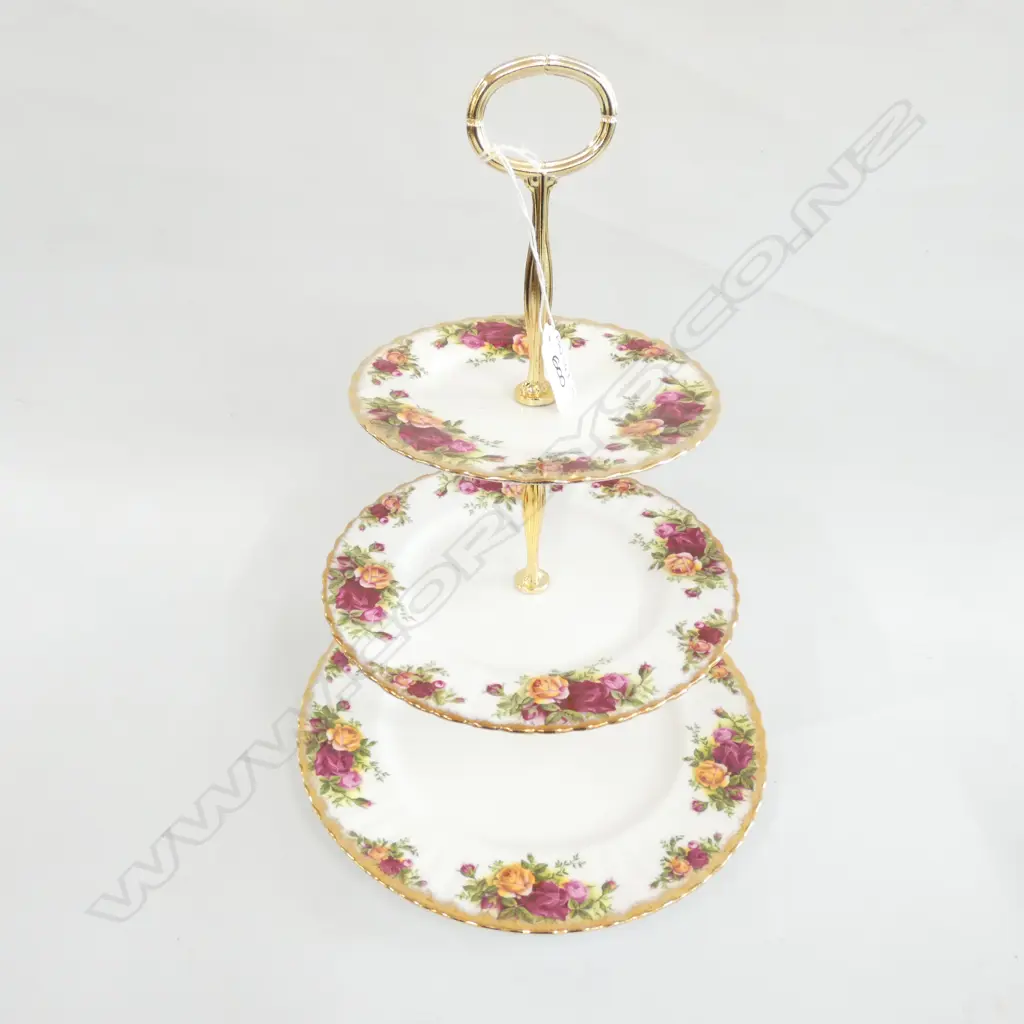 ROYAL ALBERT OLD COUNTRY ROSES 3 TIER CAKE STAND Image 1++