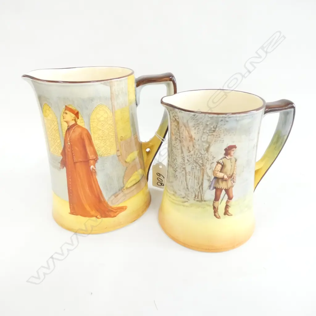 2 R/DOULTON JUGS 'WOLSEY' H. 145MM HANDLE AF & 'ORLANDO'  Image 1++