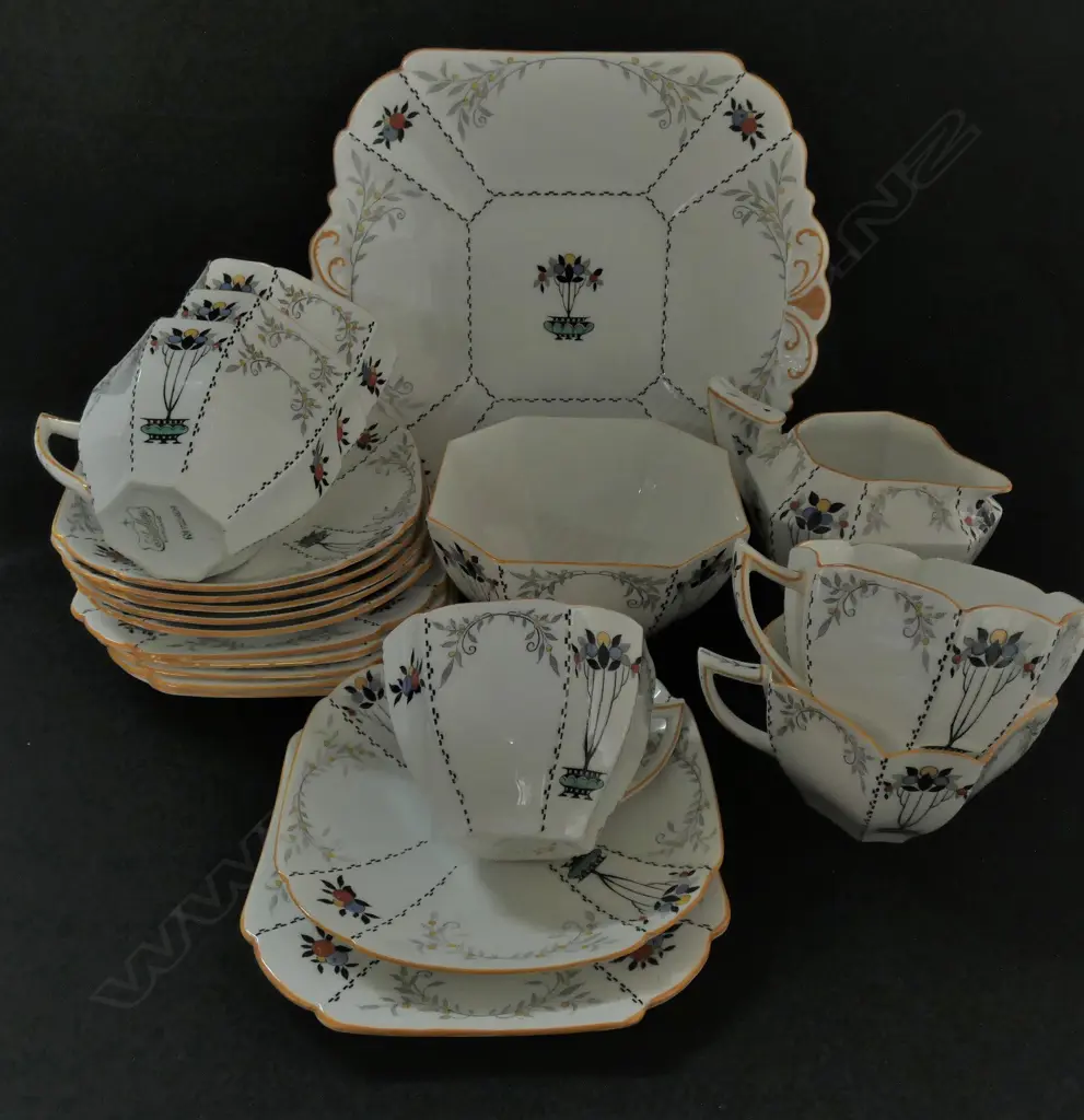 21 PIECE SHELLEY QUEEN ANNE TEASET, pattern 1165, RD 723404 Image 1++