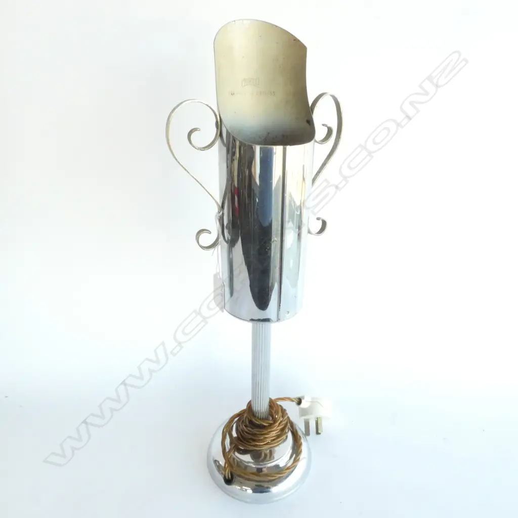 CHROME ART DECO TABLE LAMP, H. 430MM Image 1++
