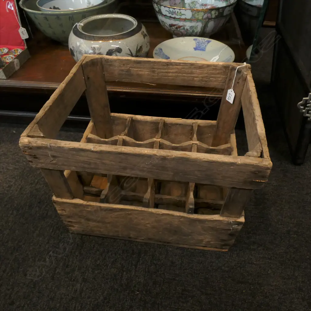RUSTIC WOODEN FRENCH CRATE L. 410 MM Image 1++