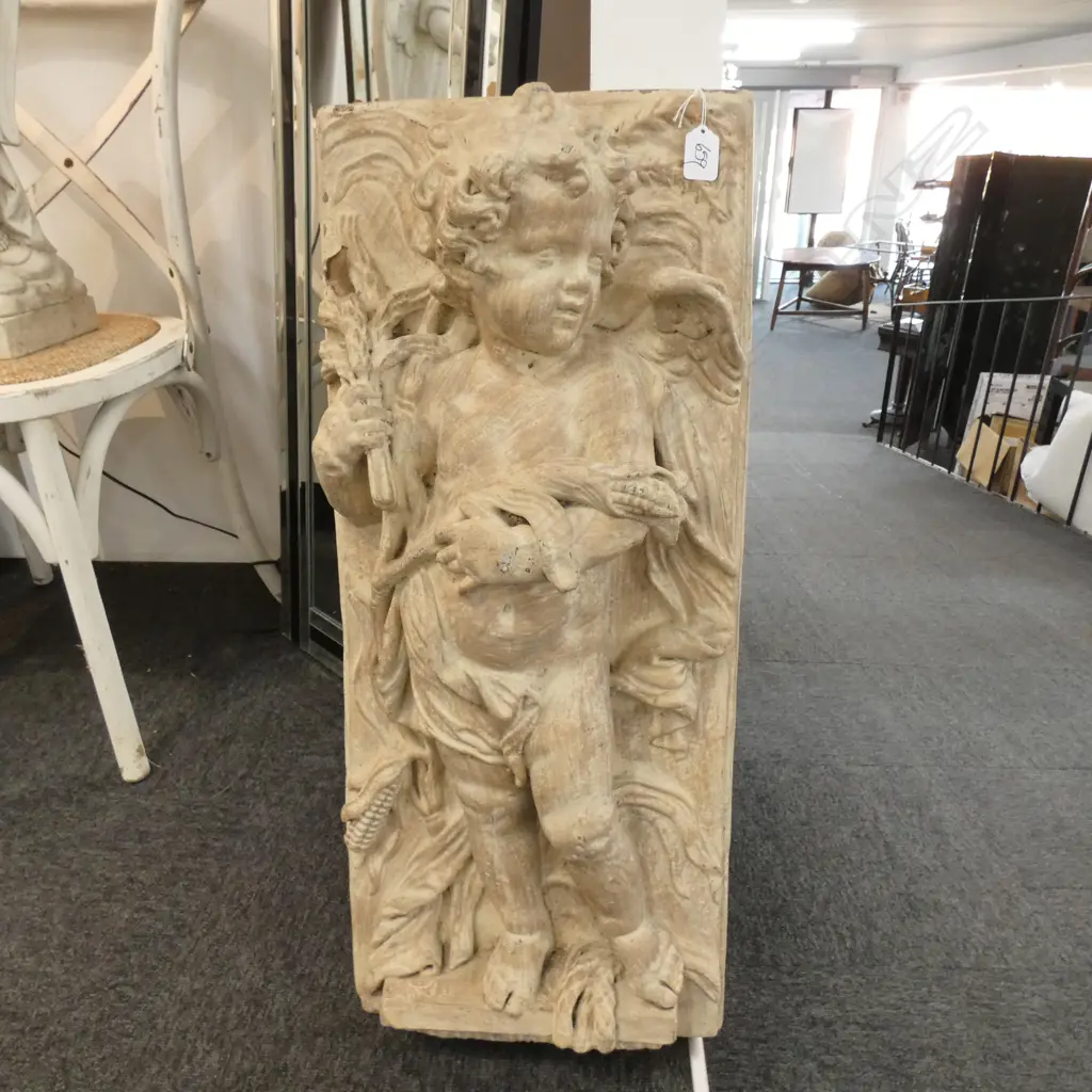 RESIN CHERUB PANEL H. 740MM Image 1++