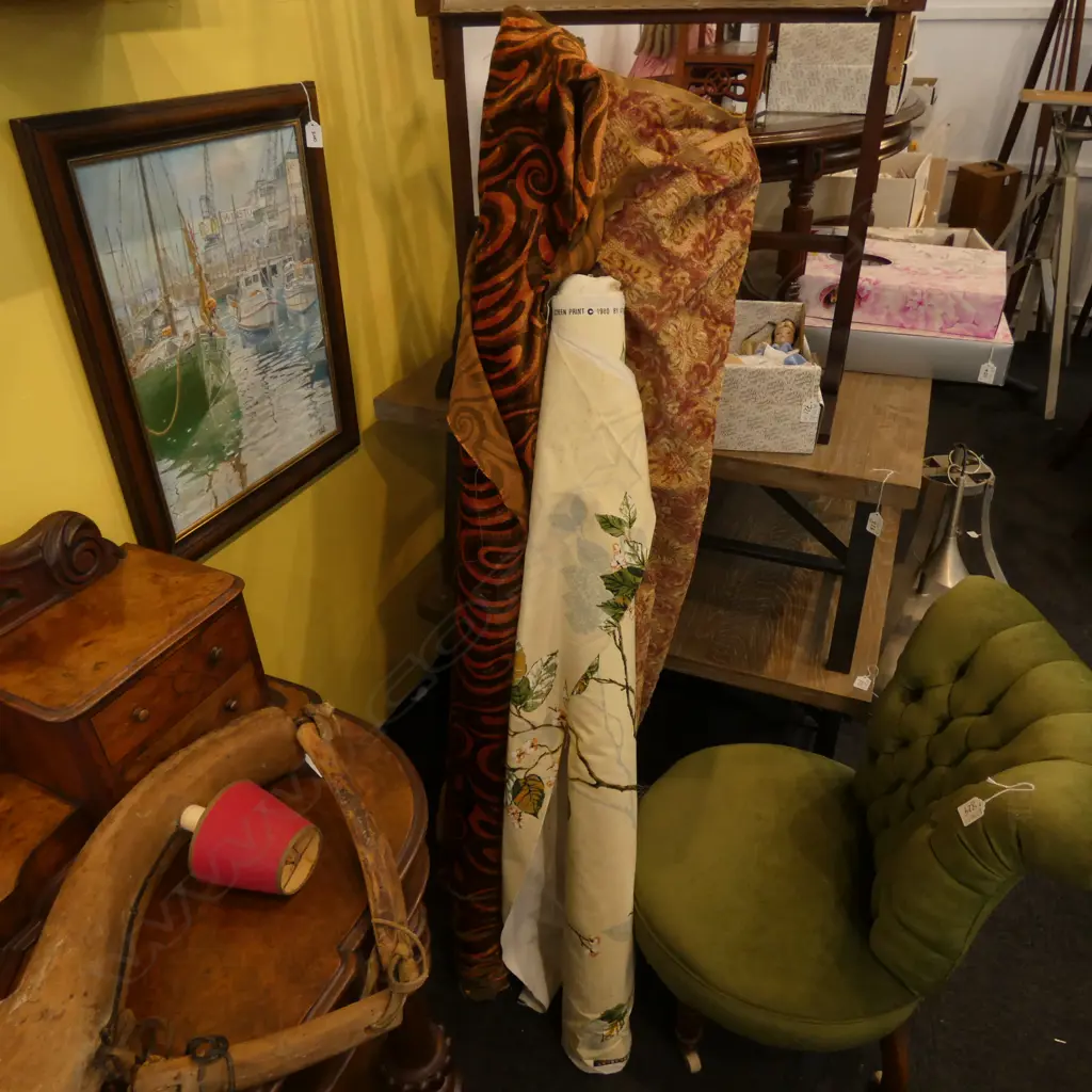 THREE ROLLS VINTAGE UPHOLSTERY FABRICS Image 1++