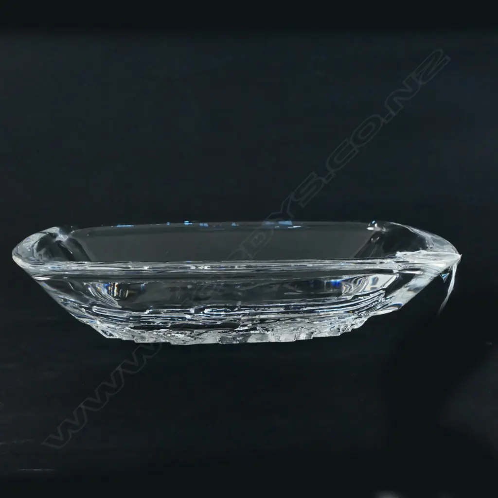 VINTAGE DAUM RECTANGULAR CRYSTAL BOWL, W. 300 X 195MM Image 1++