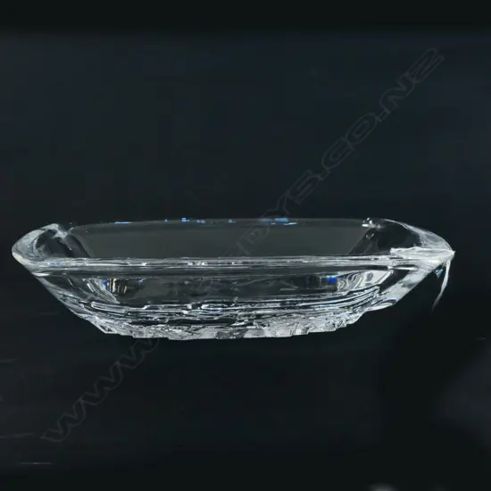 VINTAGE DAUM RECTANGULAR CRYSTAL BOWL, W. 300 X 195MM