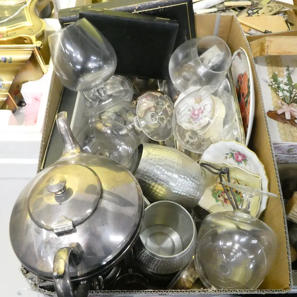 BOX LOT ASST. GLASSES & EPNS ETC Image 1++