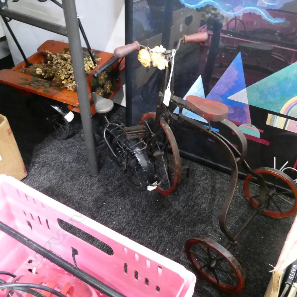 MODEL TRICYCLE AND FLOWER VENDORS BIKE L 640 MM Image 1++