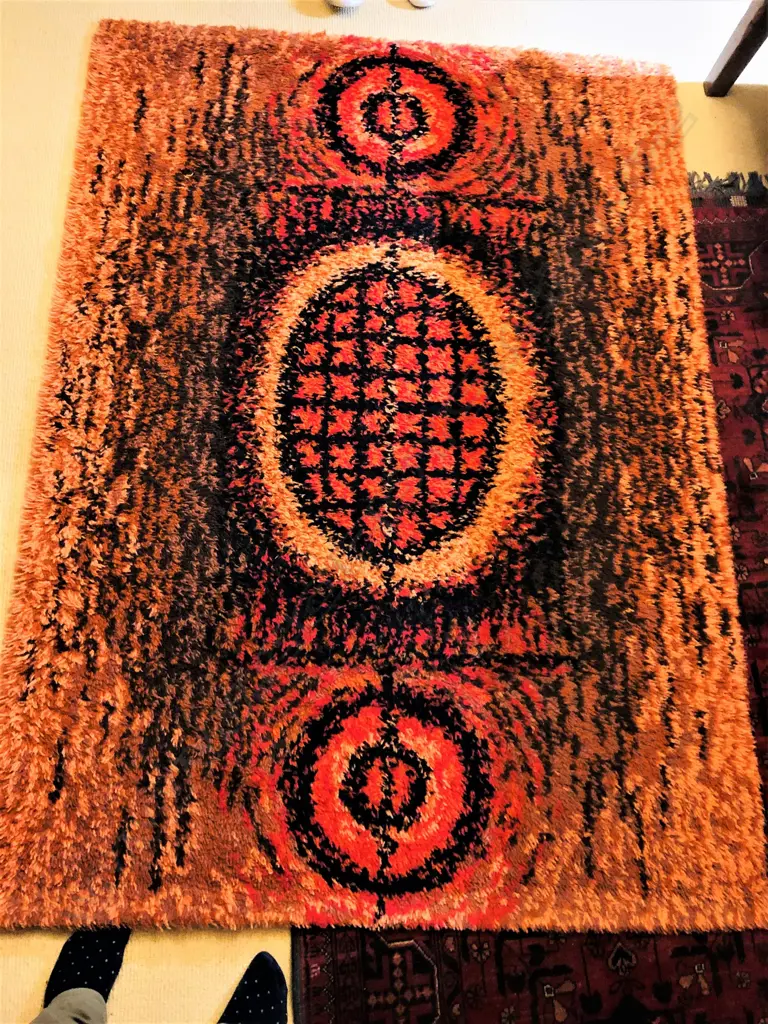 VINTAGE FELTEX NZ 'SCANDANAVIAN DESIGN' RUG Image 1++
