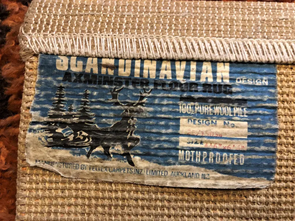 VINTAGE FELTEX NZ 'SCANDANAVIAN DESIGN' RUG Image 1++