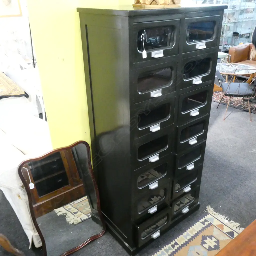 14 DRAWER CASSETTIERA GASTRONI, DESIGNER: 'RIVA 1920, 'MADE 1999' LABEL TO BACK, PURCHASED CONRAN SHOP, LONDON  Image 1++