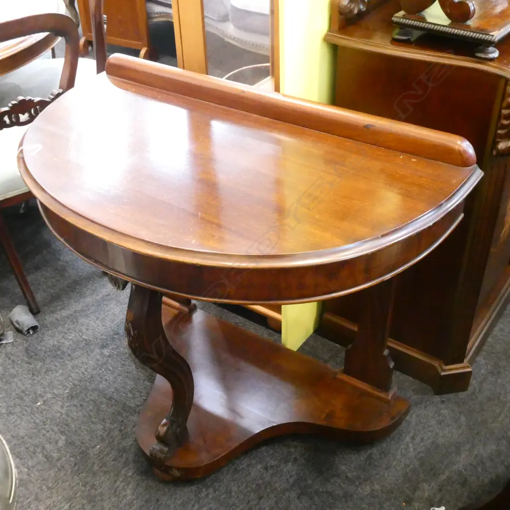 Mahogany demi-lune hall table Image 1++