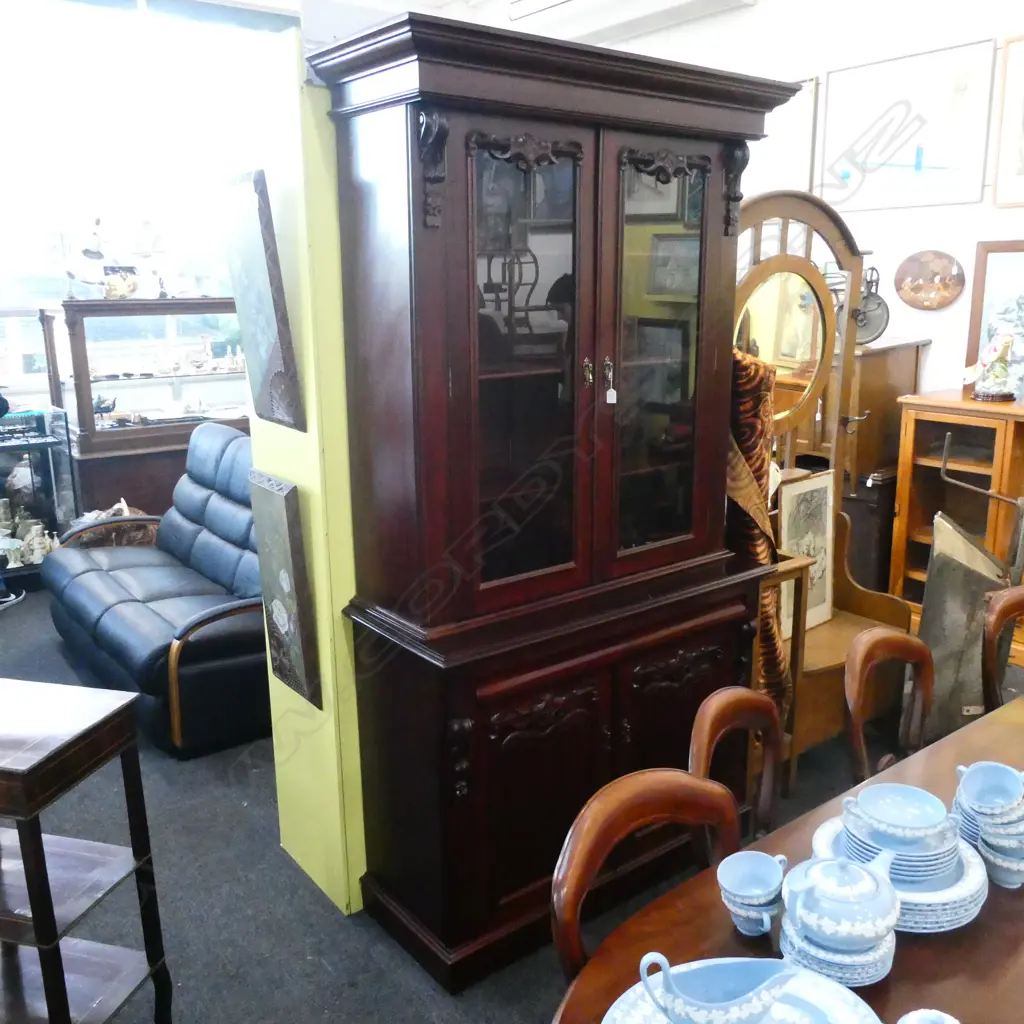 GLAZED MAHOGANY CABINET H. 2400MM Image 1++
